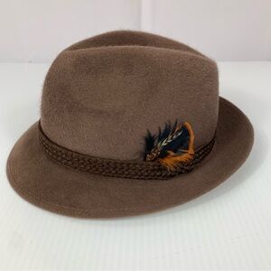 Robert Hall Genuine Fur Felt Fedora Vintage Hat Brown 7 1/8